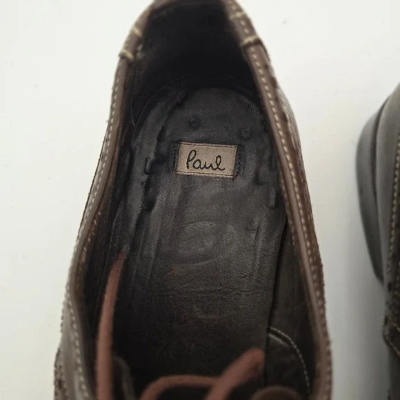 Paul Smith Wingtip Oxford Dress Shoes Men's 9 Brown Leather Hand Crafted‎ Italy